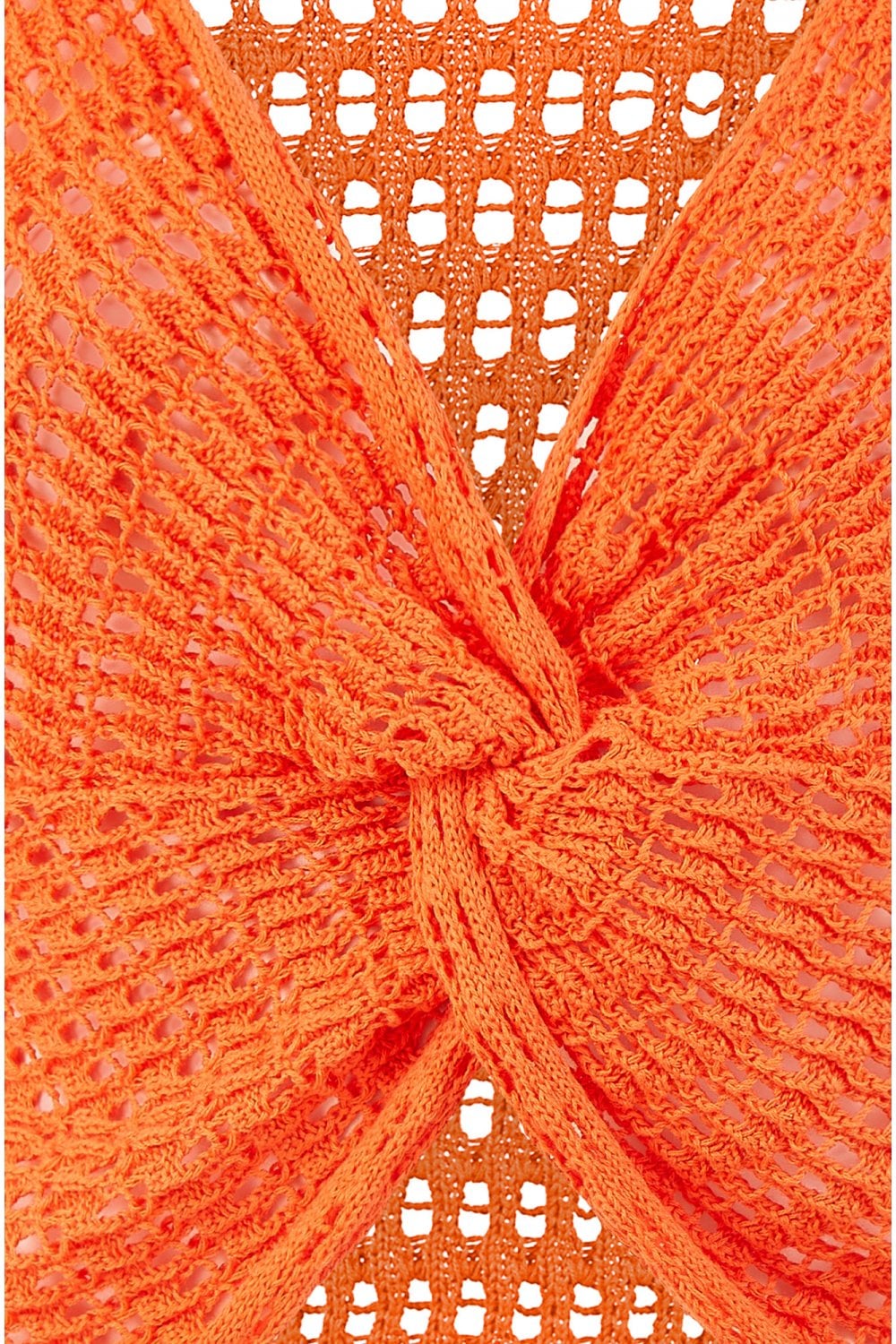 Yumi Orange Cotton Crochet Twisted Bolero Top Yumi