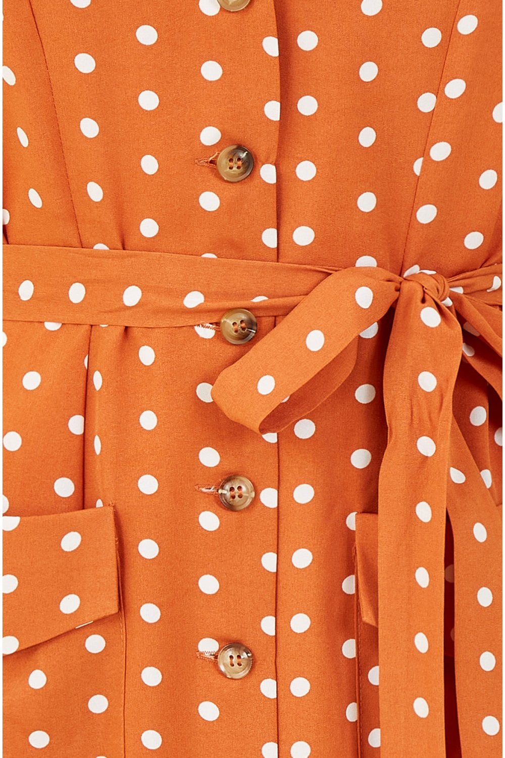 Yumi Orange Spot Retro Shirt Dress Yumi