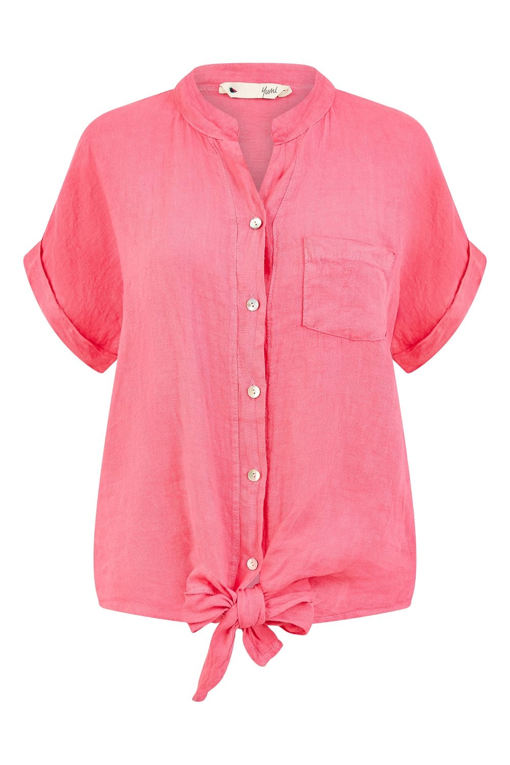 Yumi Pink Italian Linen Shirt Yumi