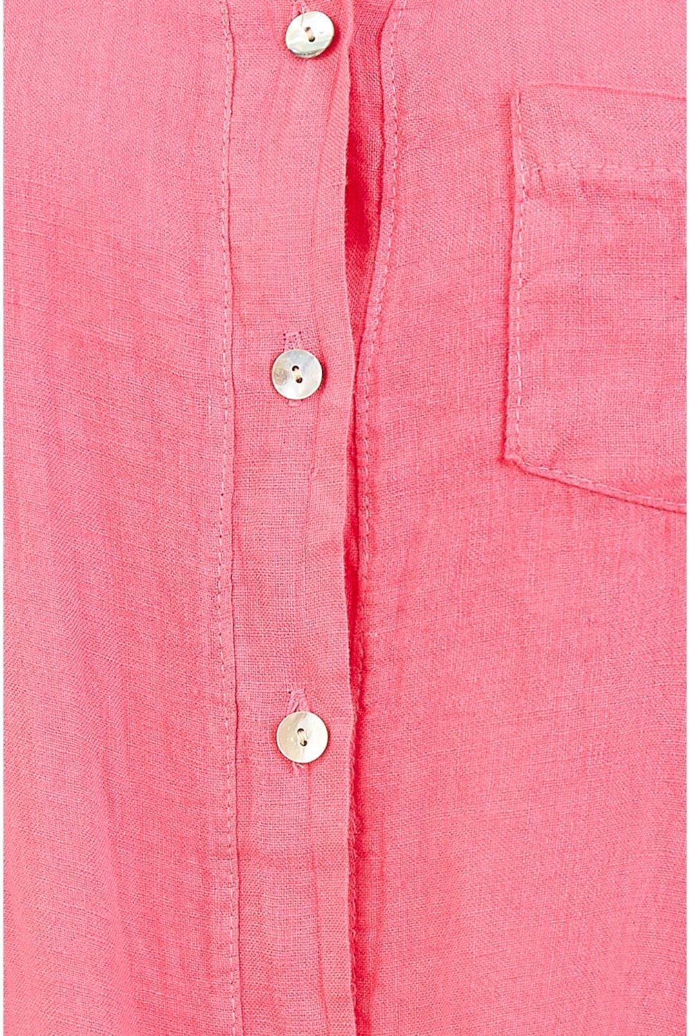 Yumi Pink Italian Linen Shirt Yumi