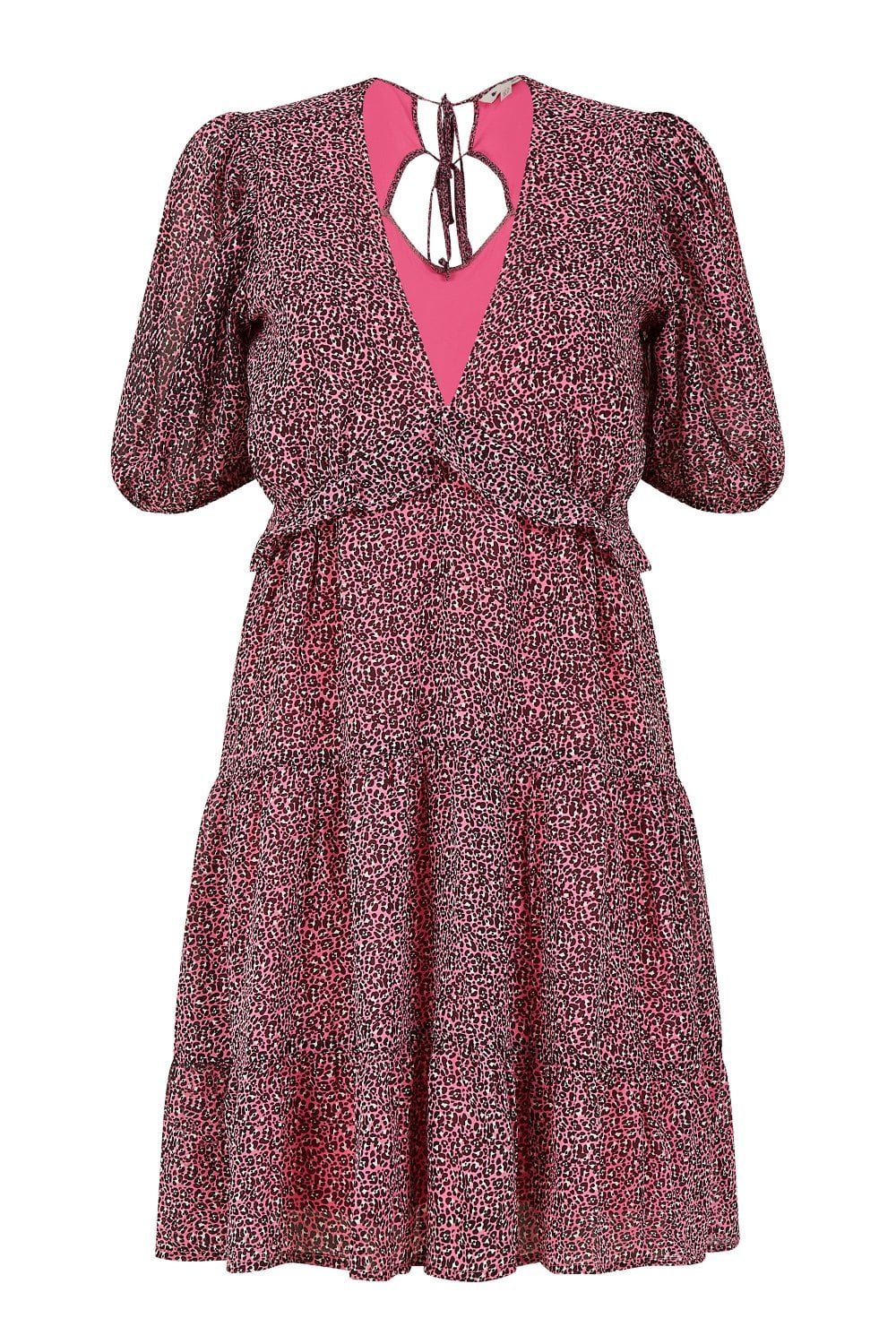 Yumi Pink Leopard Print Swing Dress Yumi