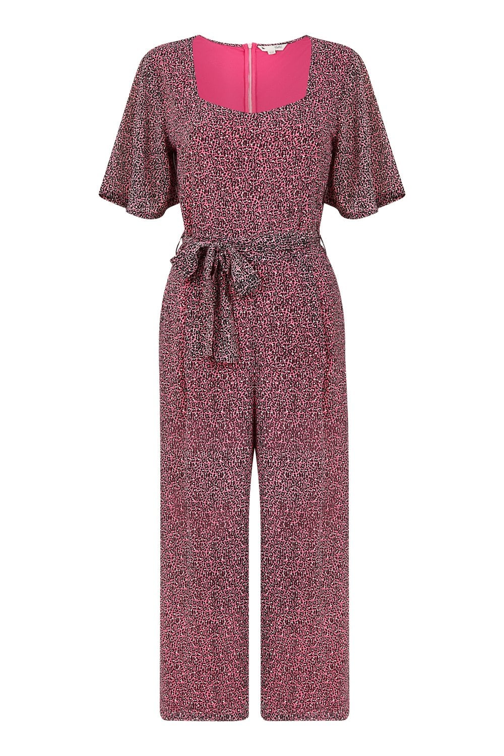 Yumi Pink Mini Leopard Print Jumpsuit Yumi