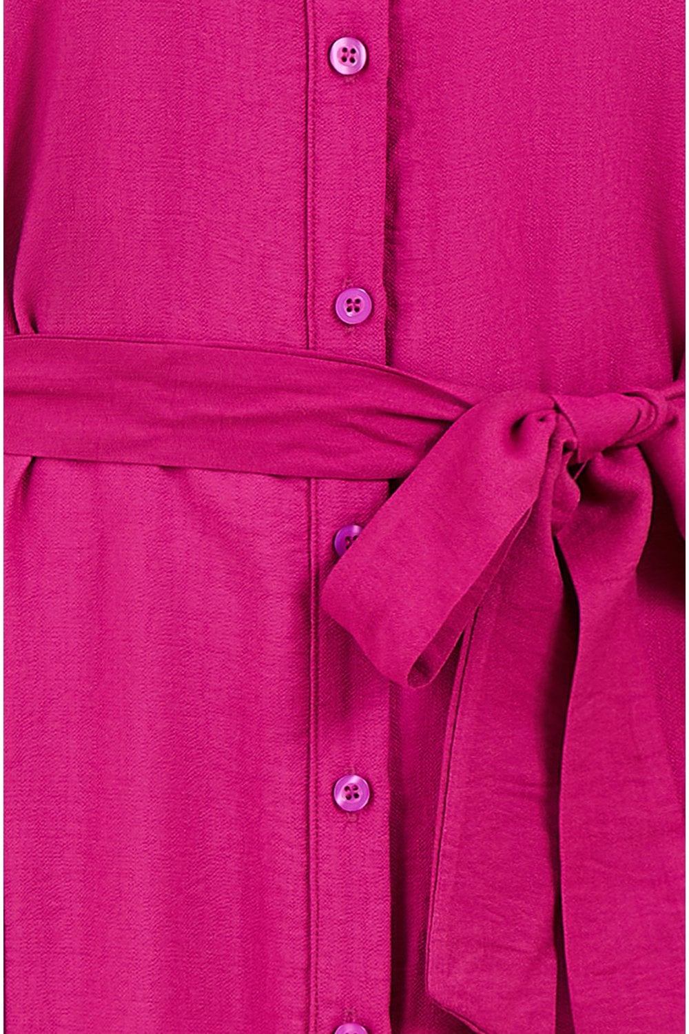 Yumi Pink Viscose Relaxed Midi Shirt Dress With Pockets Yumi