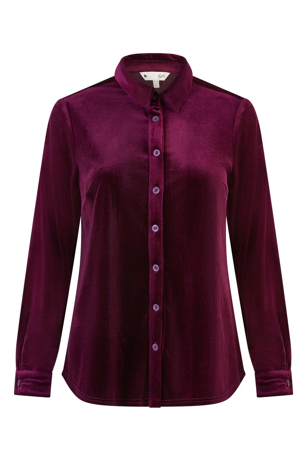 Yumi Plum Velvet Relaxed Fit Shirt Yumi