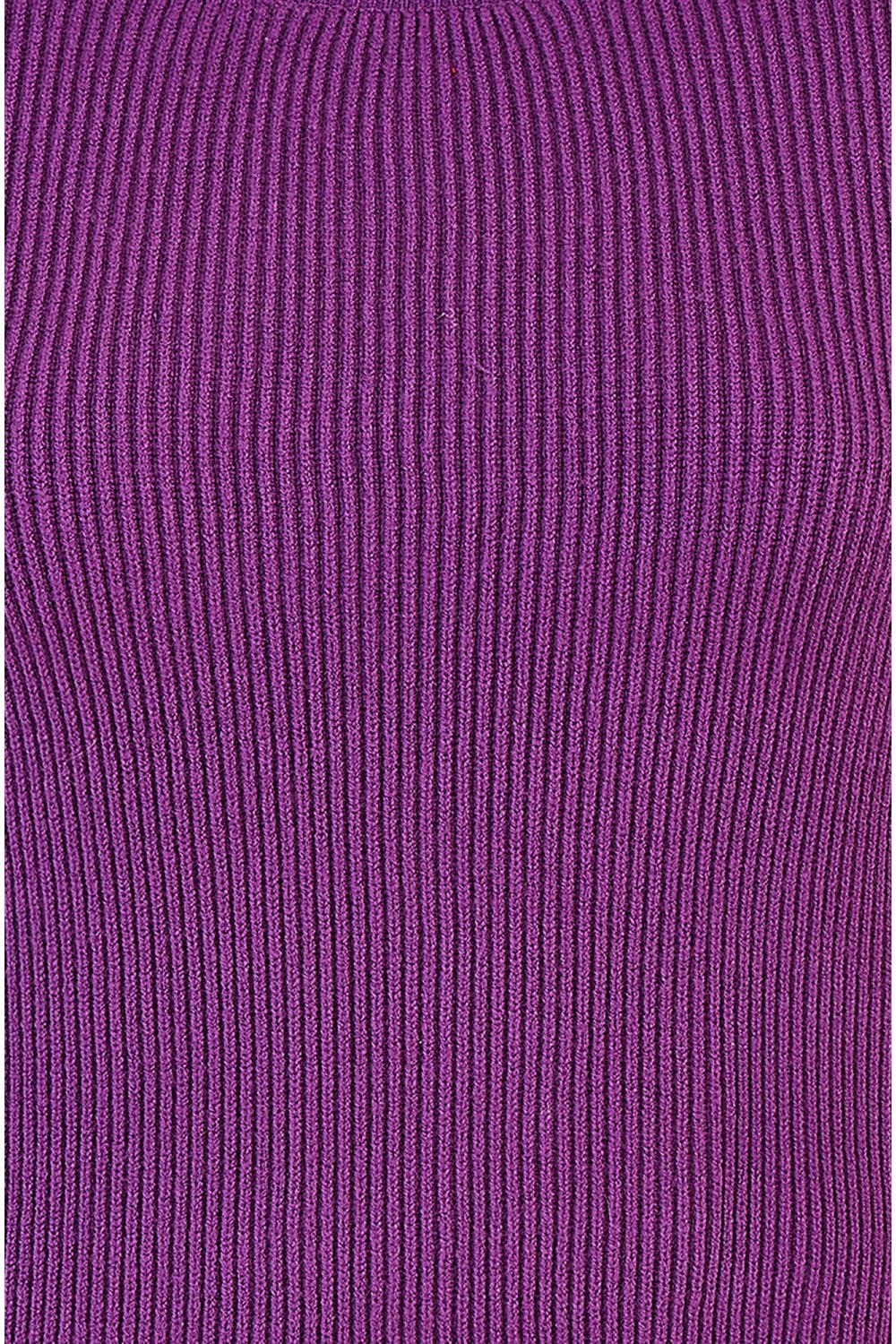 Yumi Purple Rib Knitted Jumper With Sleeve Button Detail Yumi