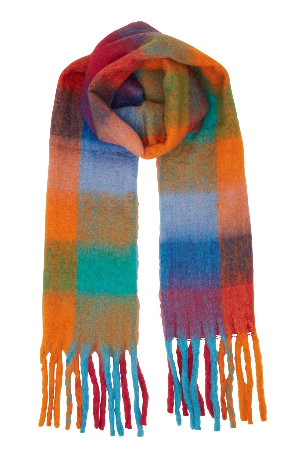 Yumi Rainbow Check Soft Scarf Yumi