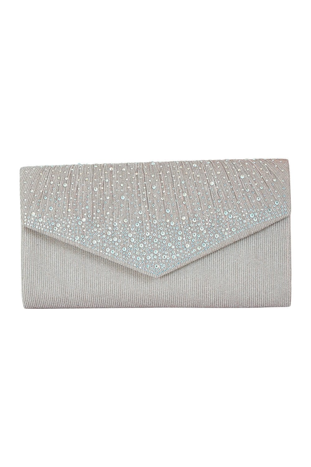 Yumi Rose Gold All Over Sparkle Envelope Clutch Bag Yumi