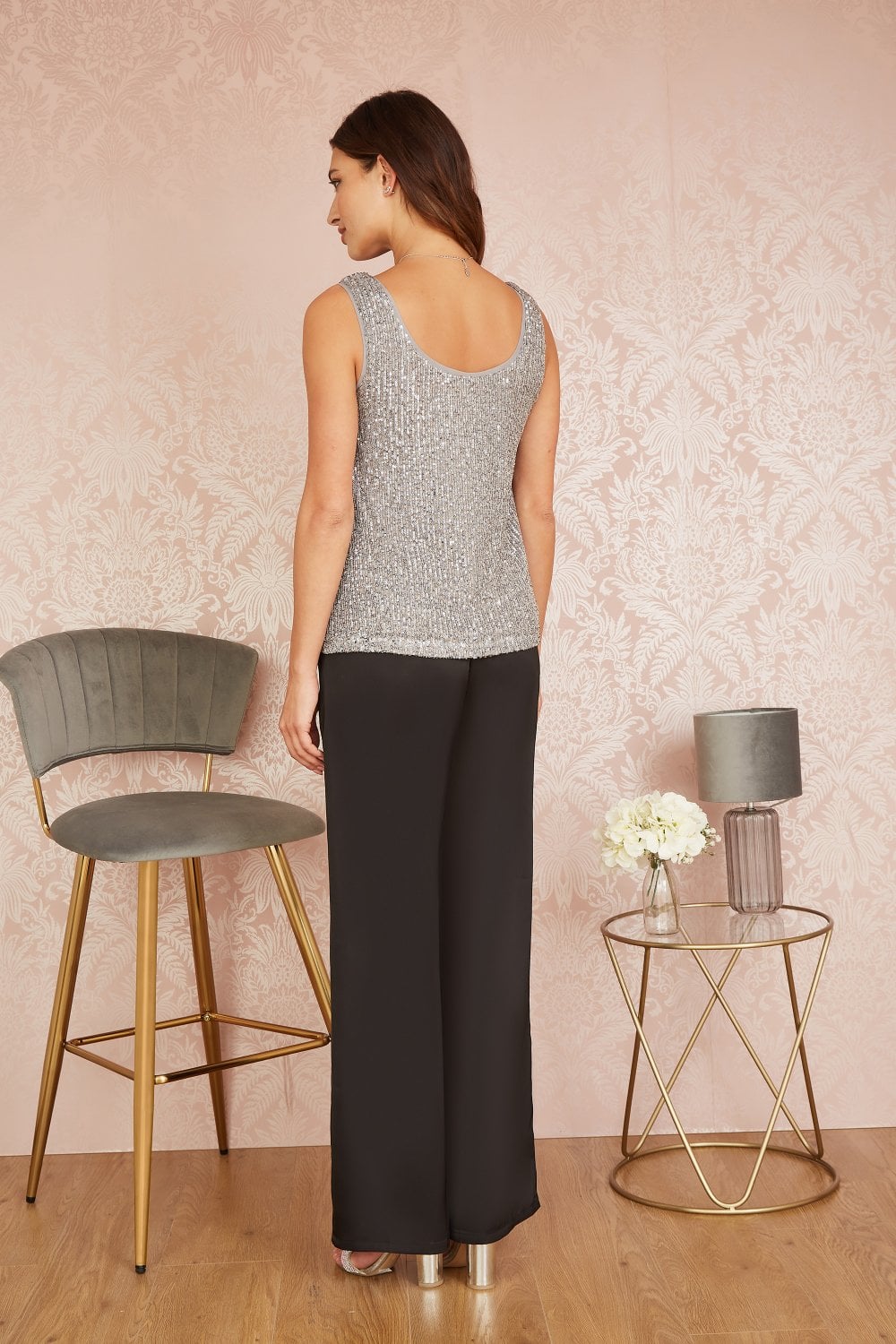 Yumi Silver Sequin Vest Yumi