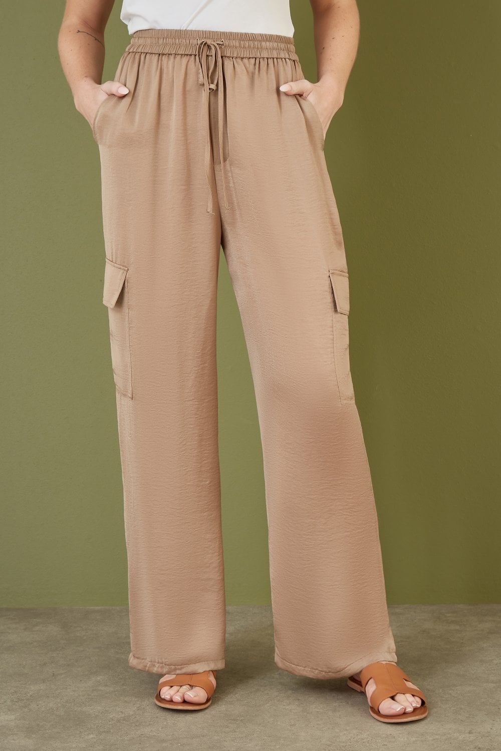 Yumi Stone Cargo Trousers Yumi