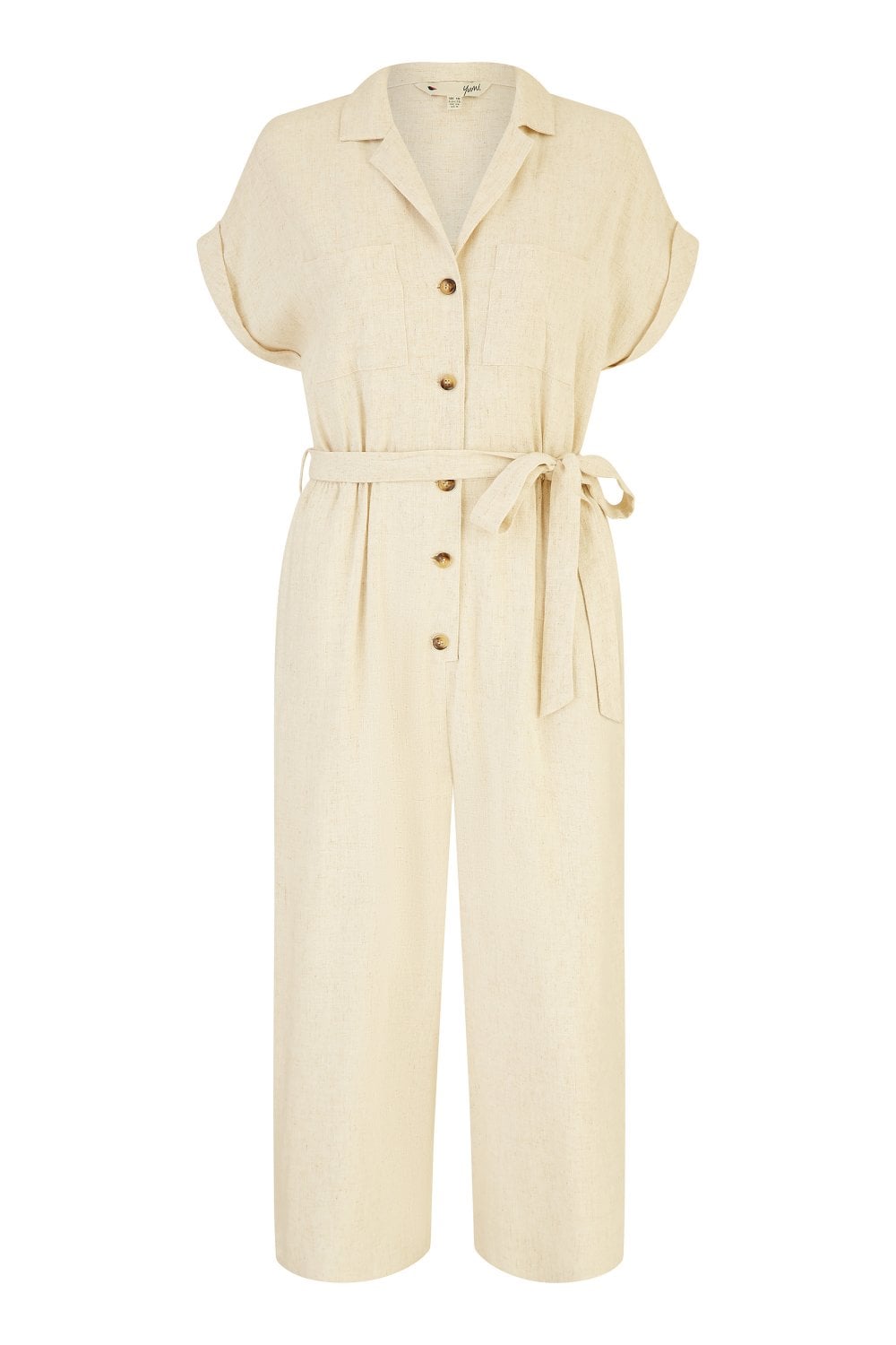 Yumi Stone Viscose Button Up Jumpsuit Yumi