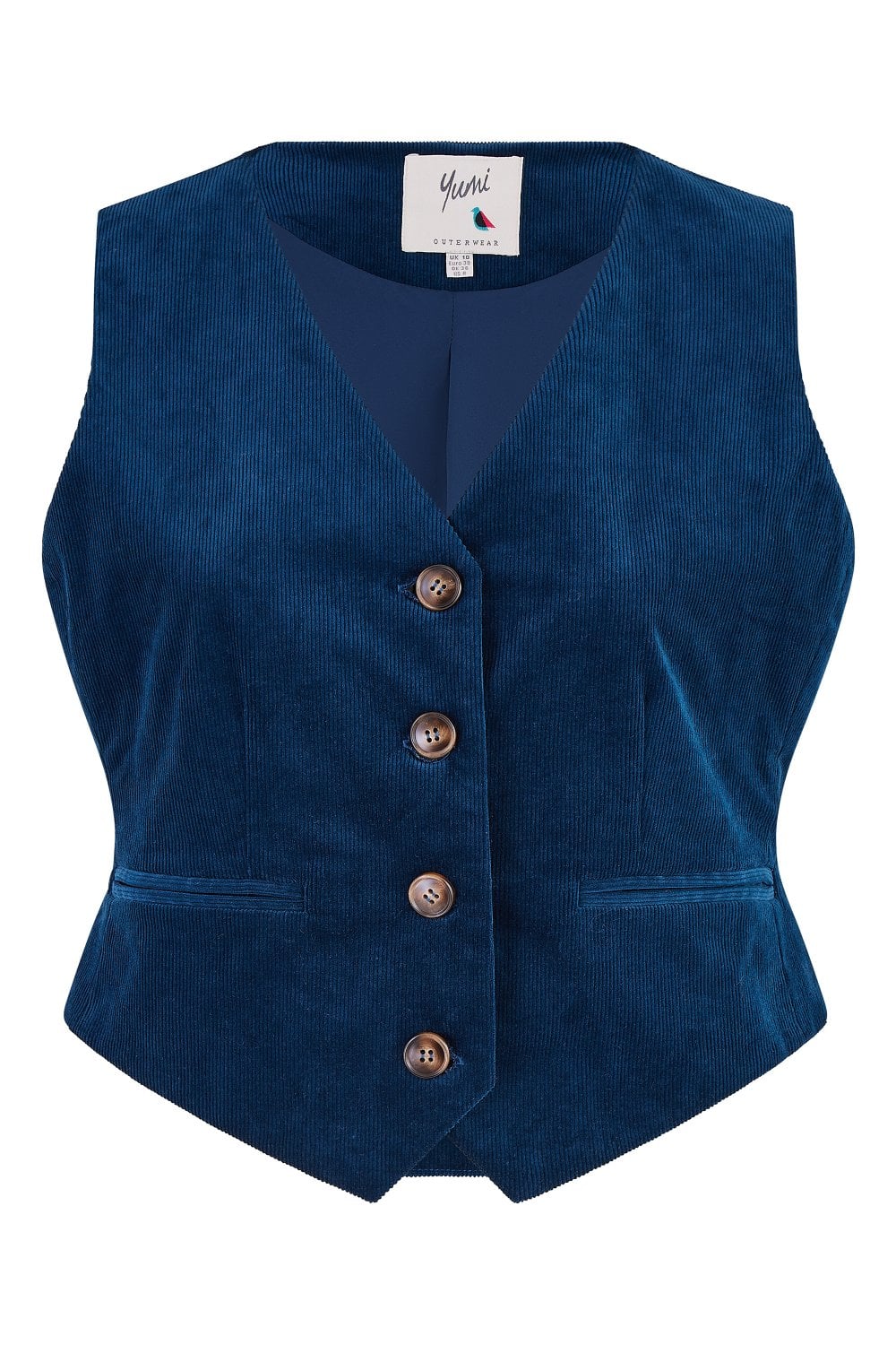 Yumi Teal Cord Waistcoat Yumi