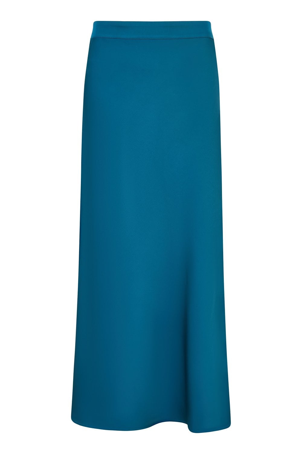 Yumi Teal Satin Midi Skirt Yumi