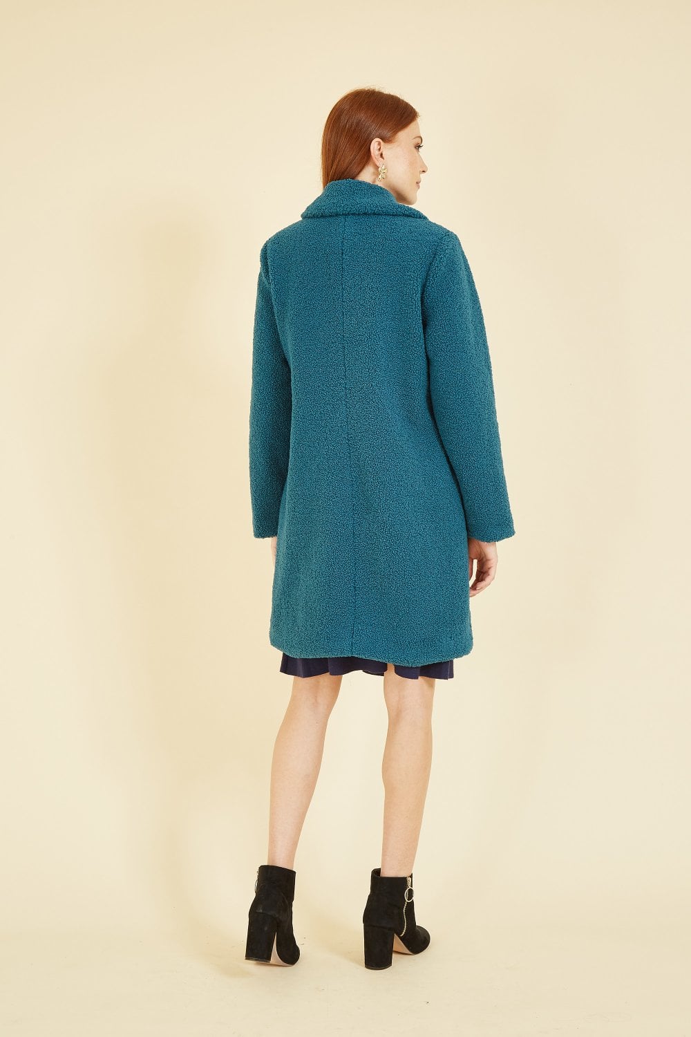 Yumi Teal Teddy Bear Coat Yumi