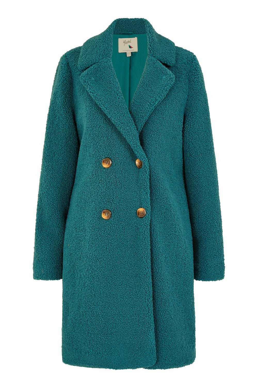 Yumi Teal Teddy Bear Coat Yumi