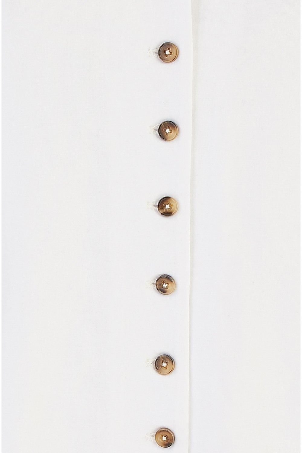 Yumi White Cotton Button Detail T-Shirt Yumi