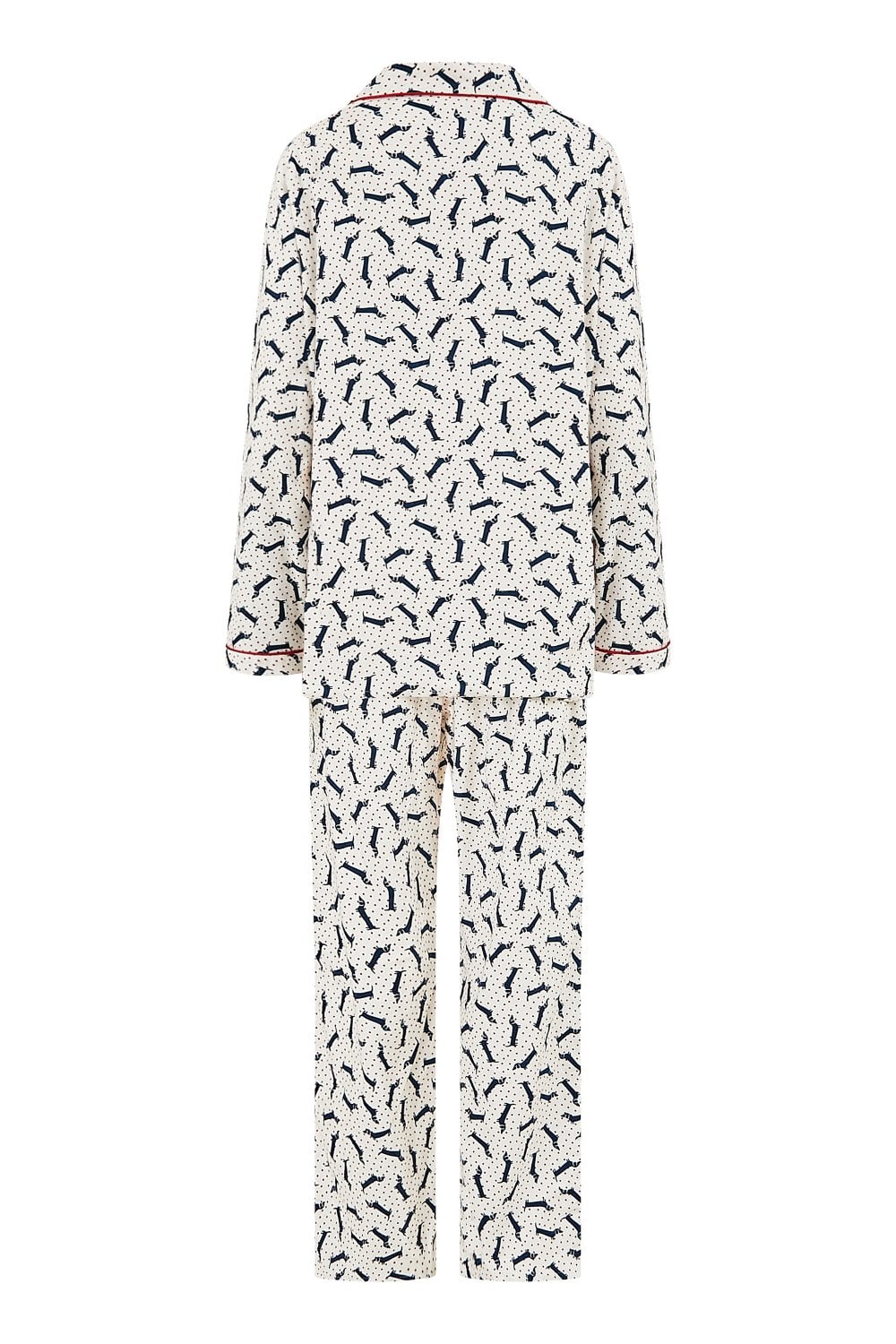 Yumi White Dachshund Brushed Cotton Pyjamas Yumi