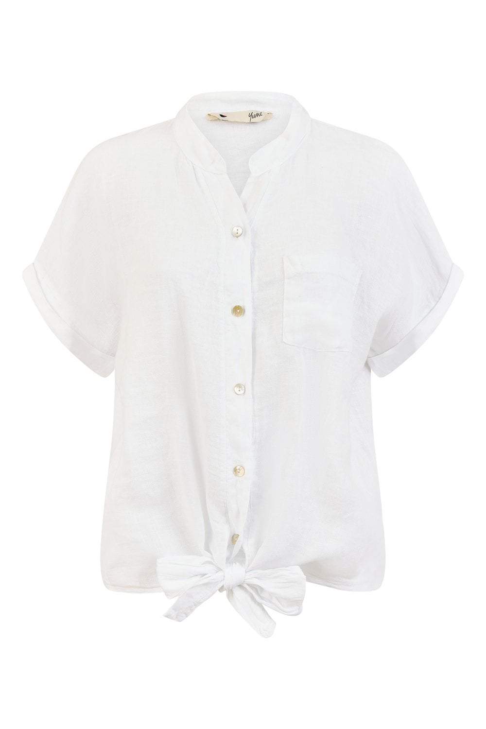 Yumi White Italian Linen Shirt Yumi