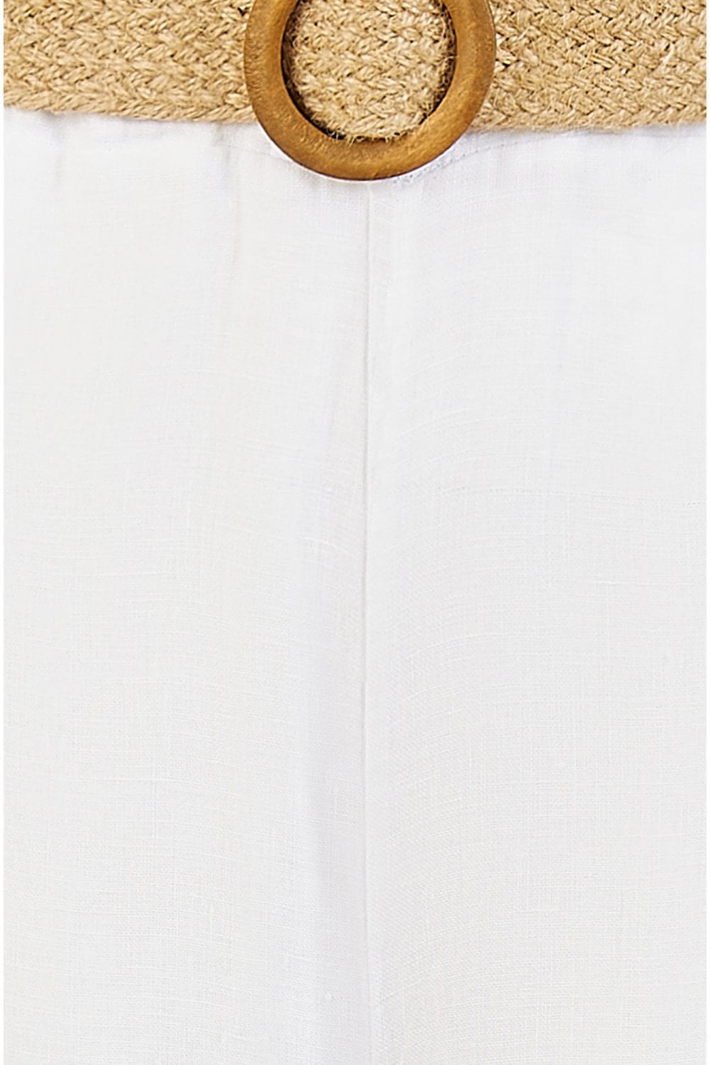 Yumi White Italian Linen Wide Leg Trousers With Belt Yumi