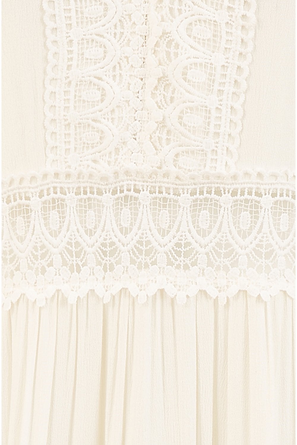 Yumi White Lace Trim Cotton Midi Sun Dress Yumi