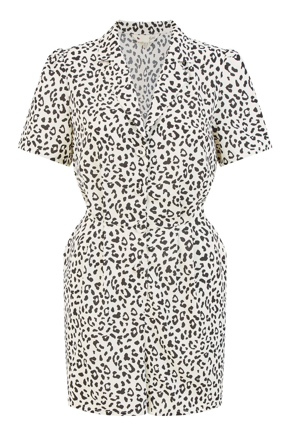 Yumi White Leopard Print Playsuit Yumi