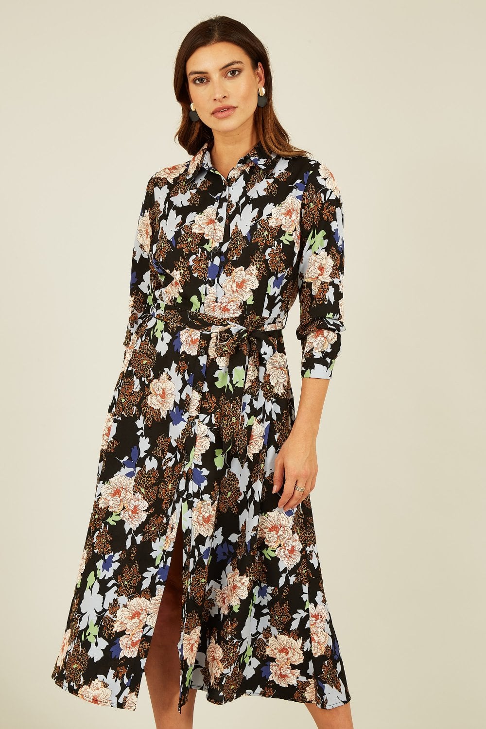 Long sleeve midi shirt dress hotsell