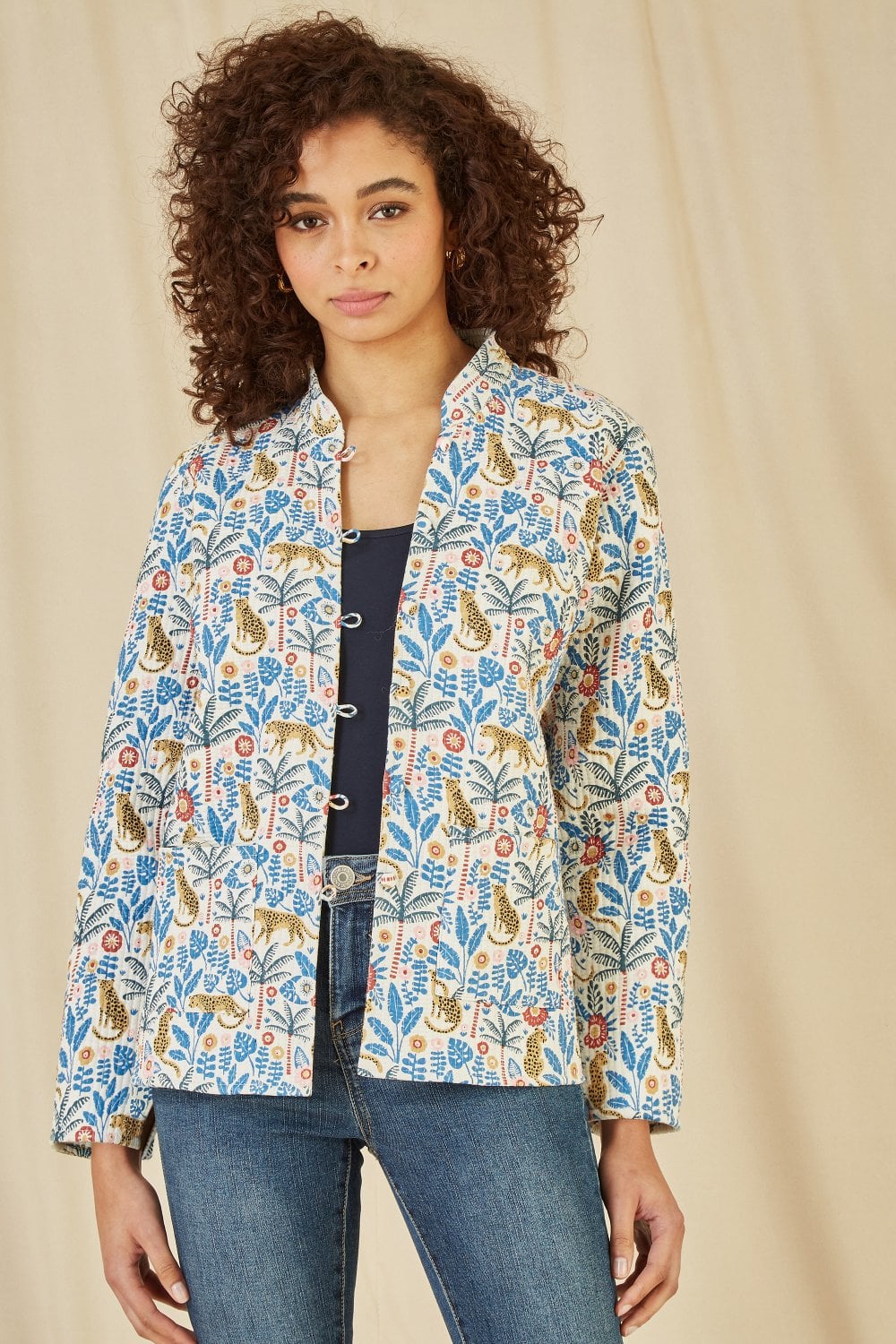 Printed cotton jacket womens hotsell